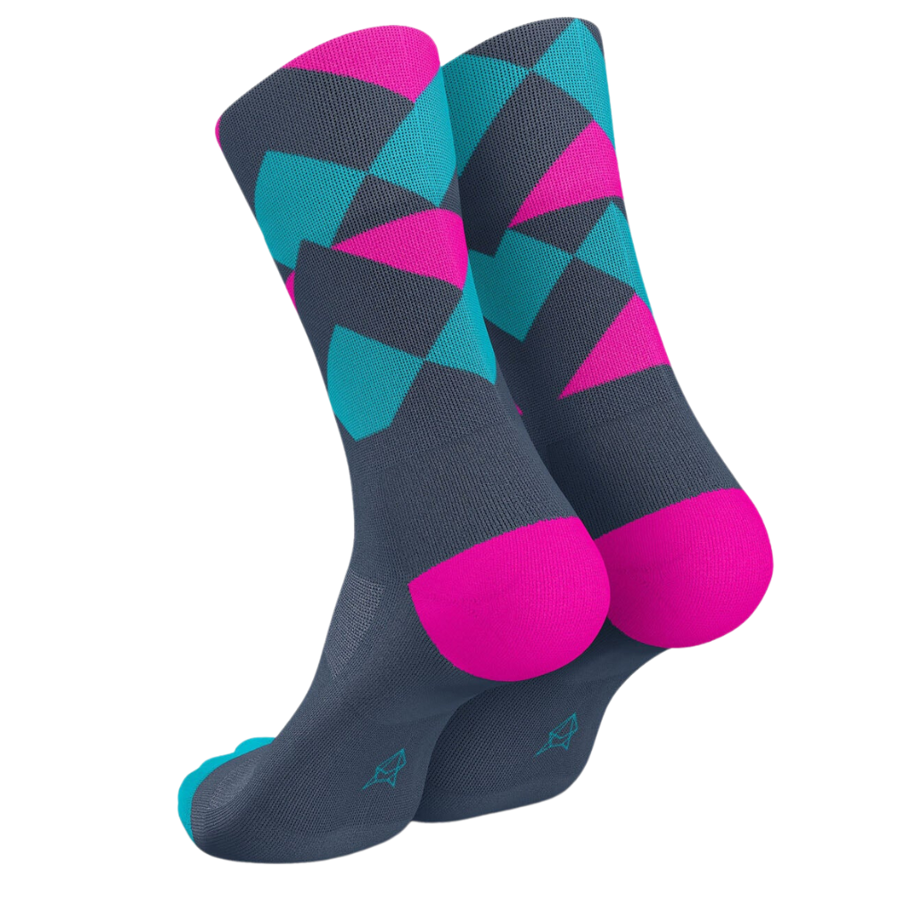 Incylence unisex High-Cut Running Peaks Zucchero Cyan Socks | Zucchero Cyan | The Run Hub