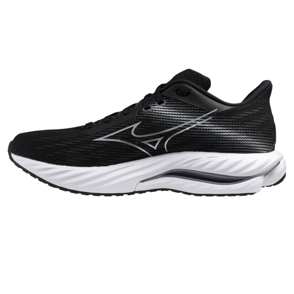 MIZUNO Men's Wave Inspire 21 WIDE FIT Support Running Shoe | Black/Silver/Metallic Gray | J1GC254502 | The Run Hub