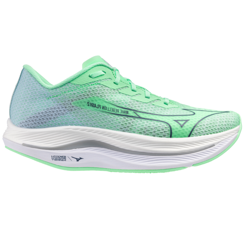 MIZUNO Men's Wave Rebellion Pro Flash 2 | NeoMint/VintageIndigo/HintMint | J1GC243581 | The Run Hub