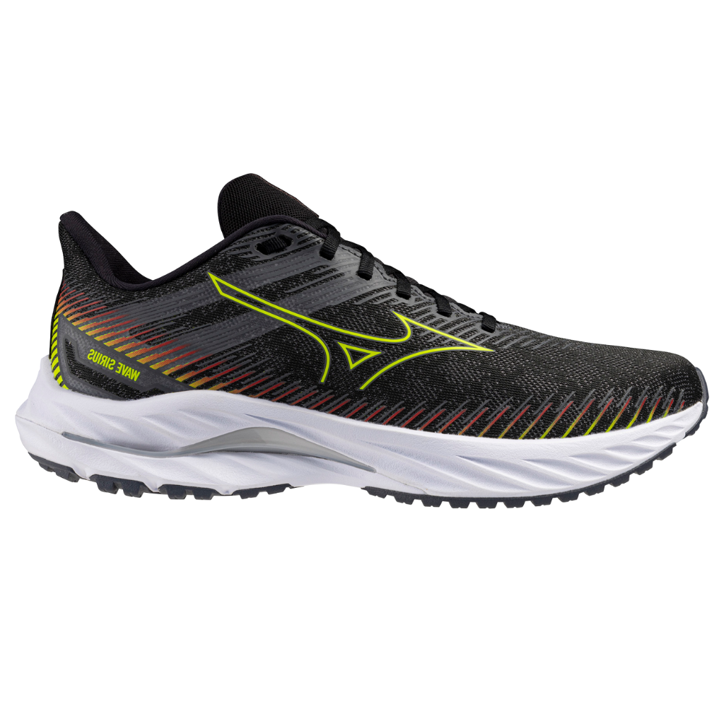 MIZUNO Men's Wave Sirius Neutral Running Shoe | Black | J1GC254001 | The Run Hub