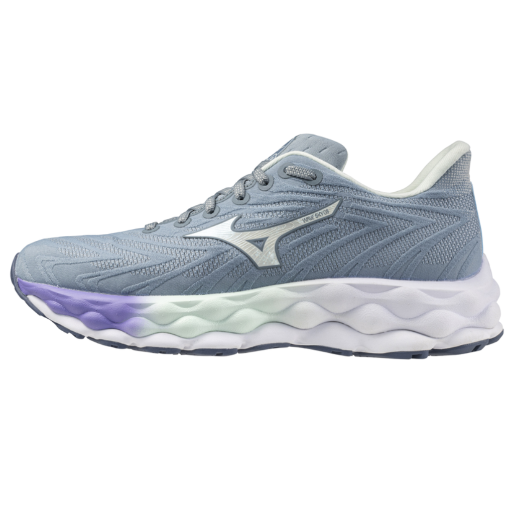 MIZUNO Women's Wave Sky 8 Neutral Running Shoe | Citadel/HintofMint/Paisley Purple | J1GD240271 | The Run Hub