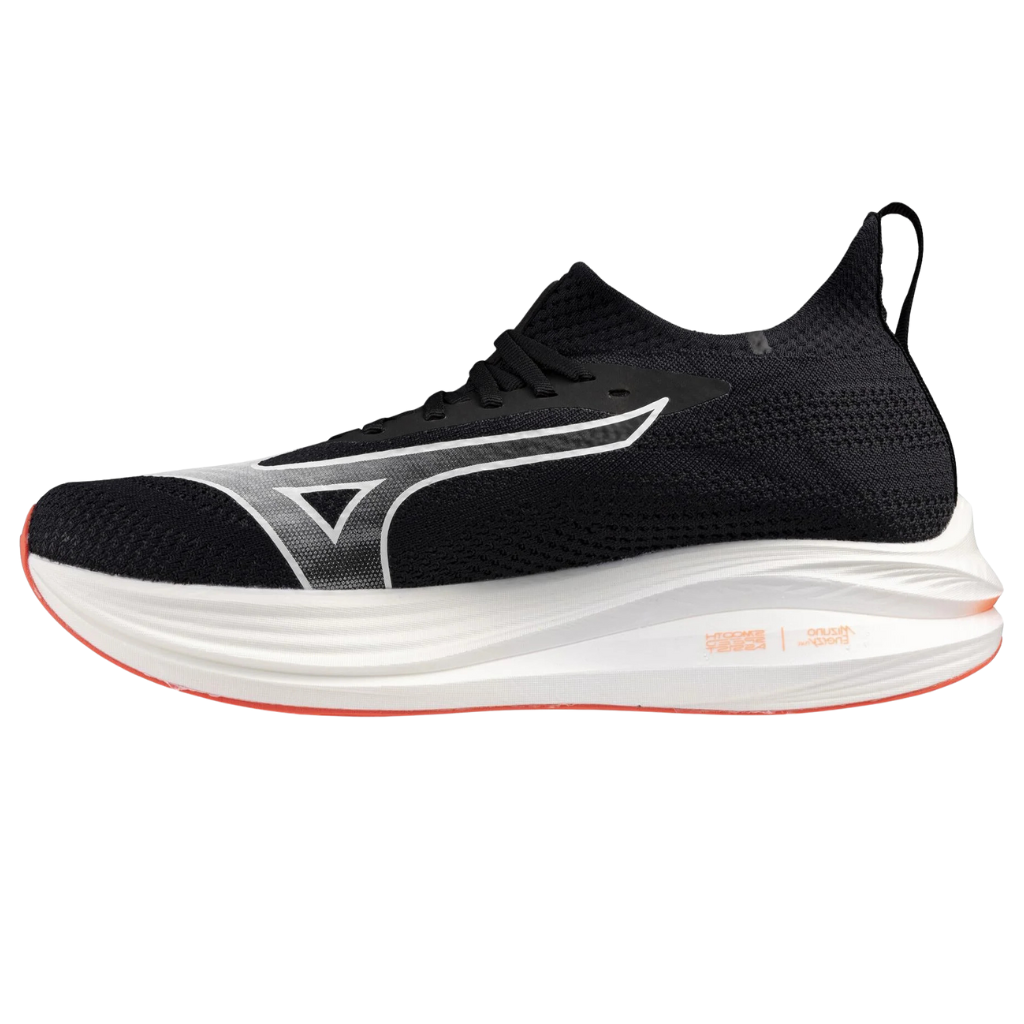 MIZUNO Men's Neo Zen Neutral Running Shoe | Black/White/Fiery Coral 2 | J1GC258603 | The Run Hub