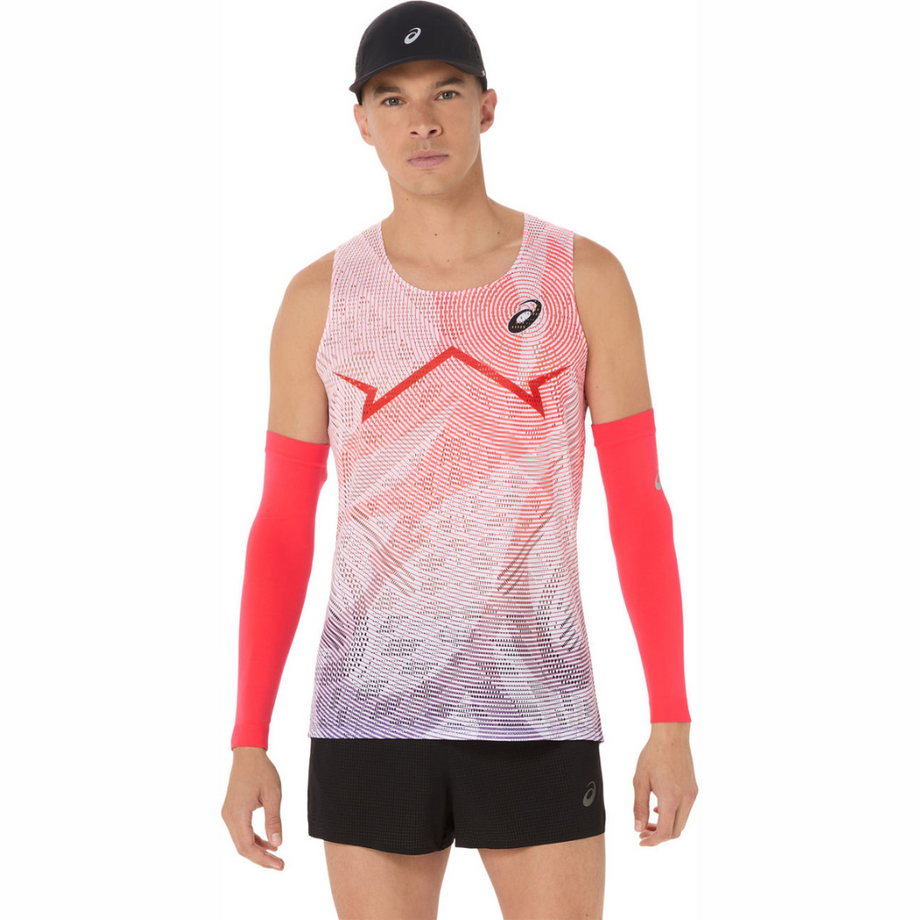 Men's Asics Metaspeed Singlet | Red & White | The Run Hub