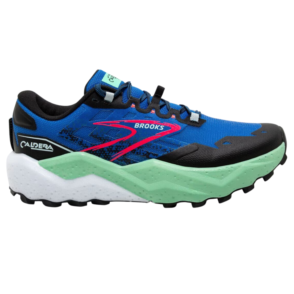 Men's Brooks Caldera 7 Trail Running Shoe | 1104151D 476 | Victoria Blue/Black/Spring Bud | The Run Hub