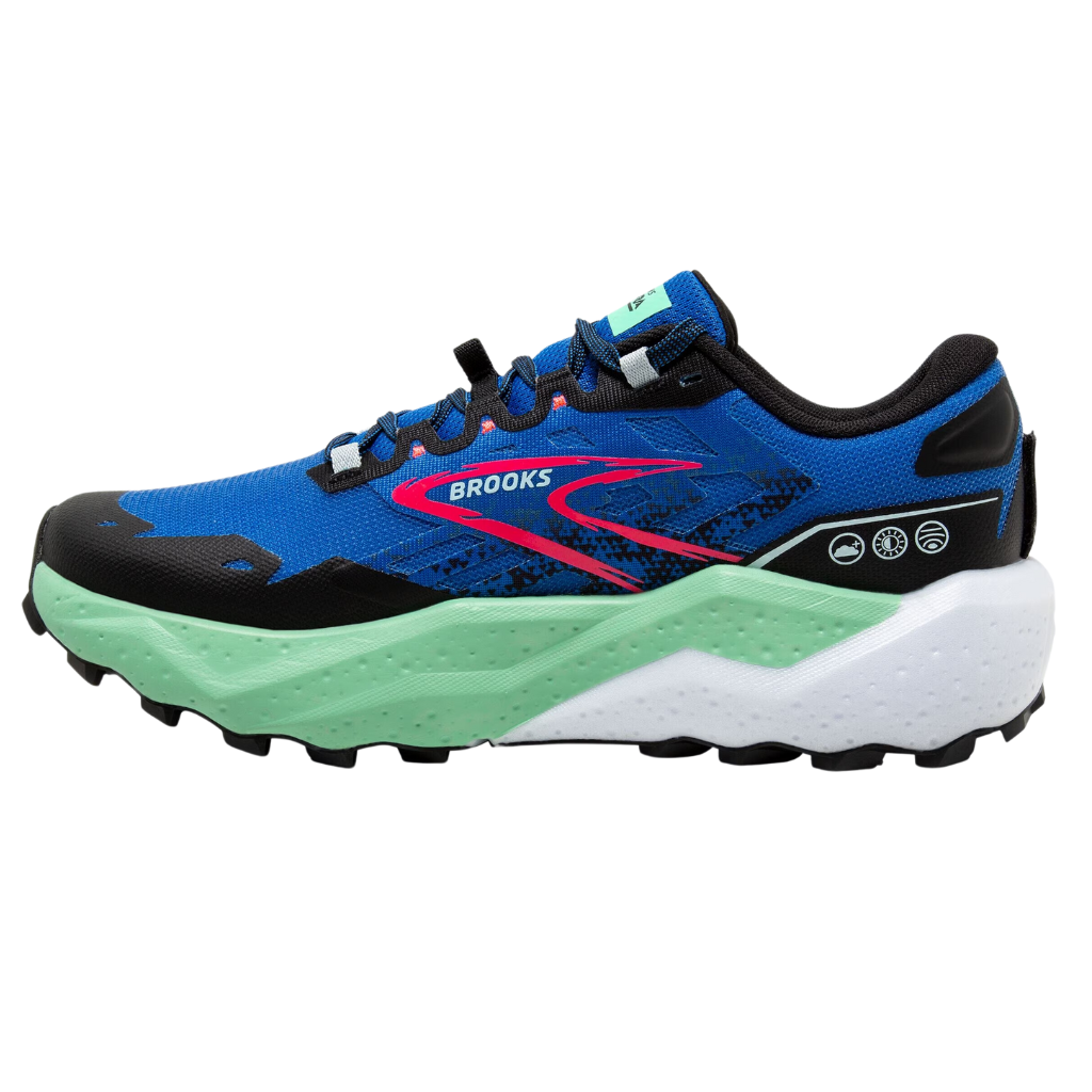 Men's Brooks Caldera 7 Trail Running Shoe | 1104151D 476 | Victoria Blue/Black/Spring Bud | The Run Hub