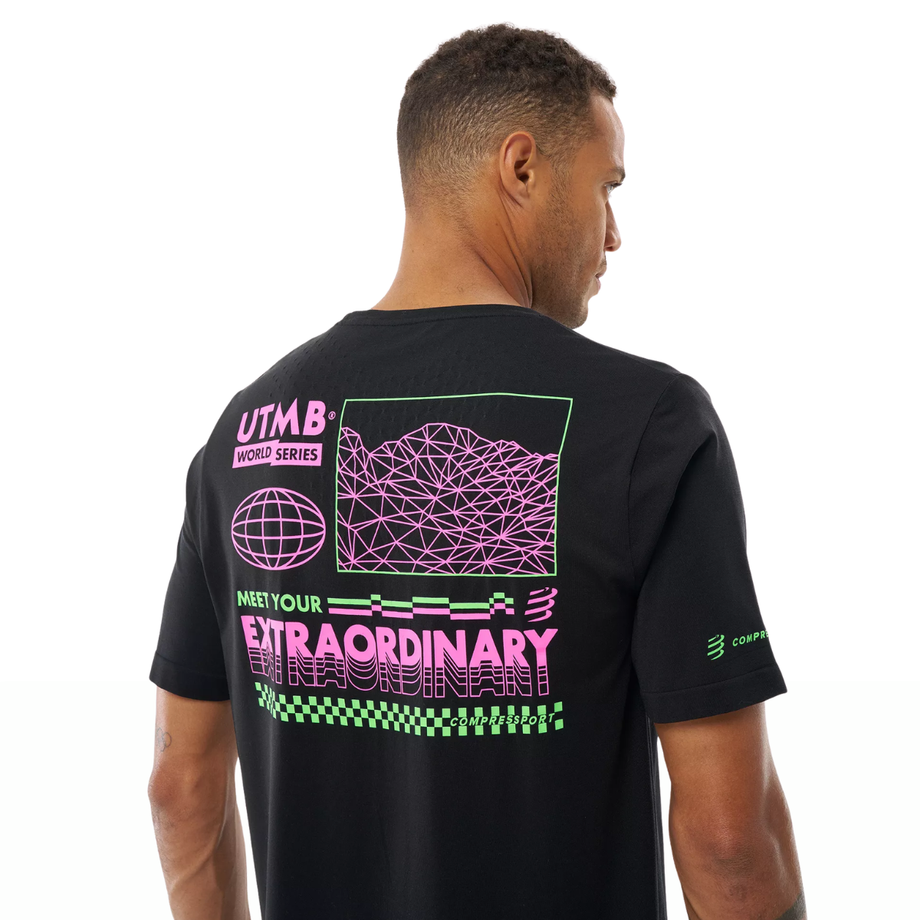 Men's Compressport Training SS T-Shirt – UTMB 2026 Edition | Black