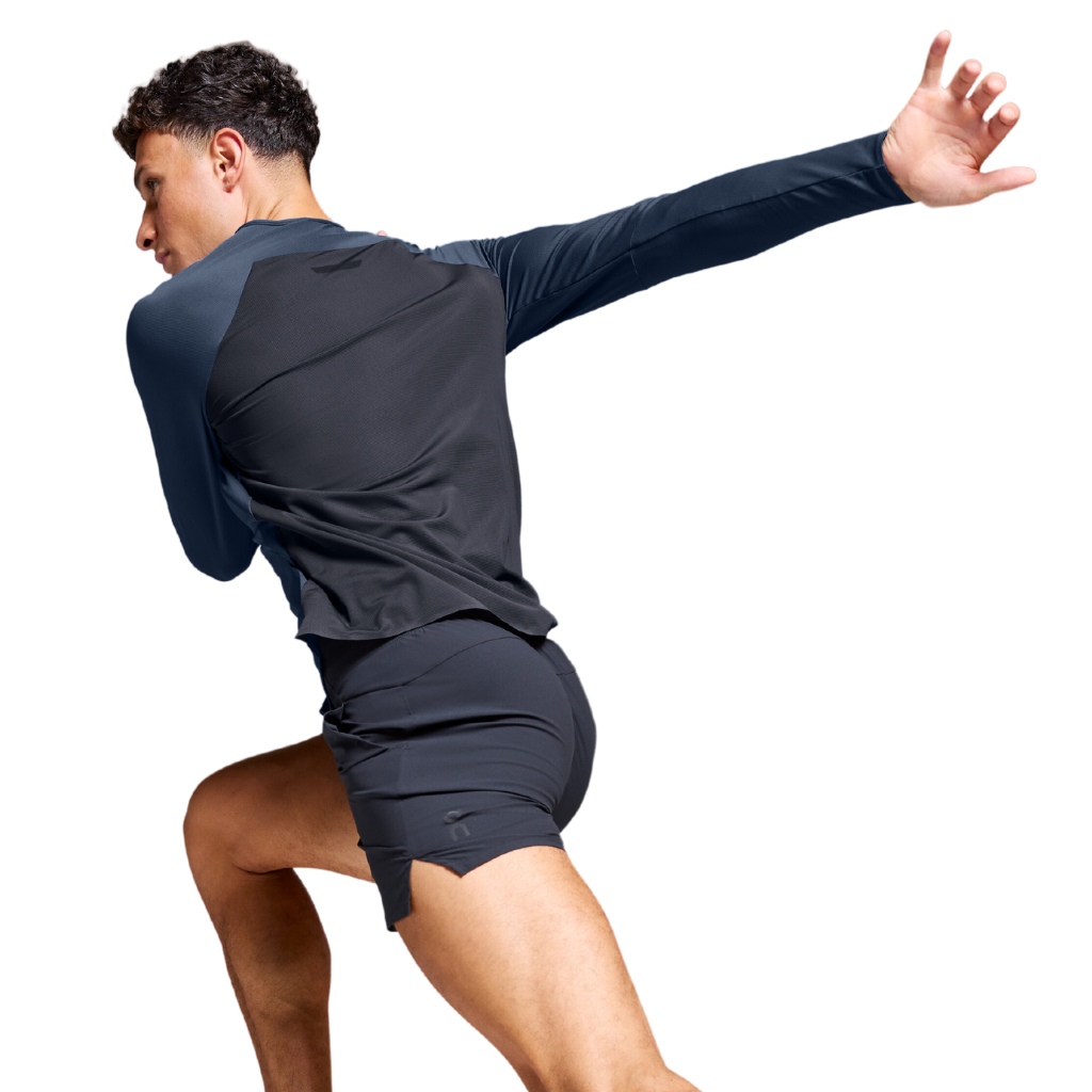 Men's ON Running Performance Long-T in Navy Denim | The Run Hub 