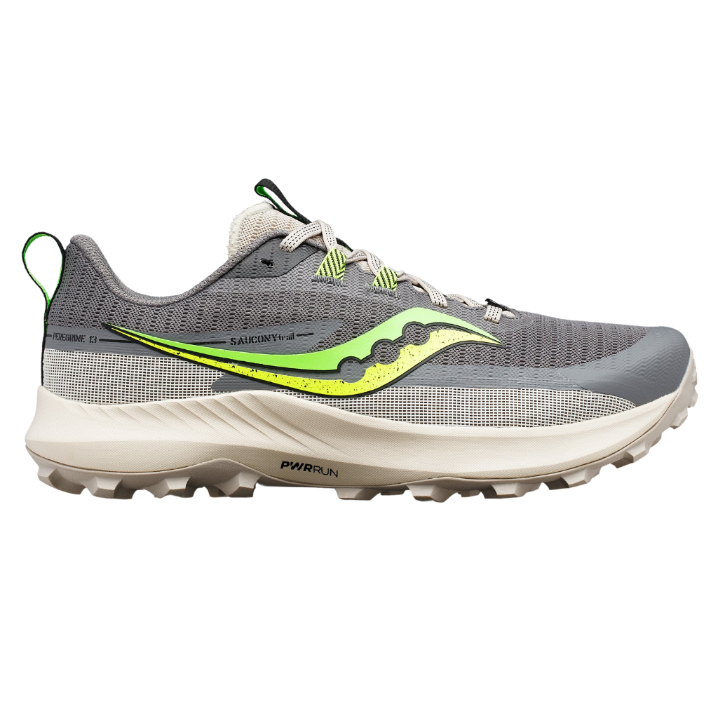 Men's Saucony Peregrine 13 Trail Running Shoes | S20838-75 Grey/Slime | The Run Hub 