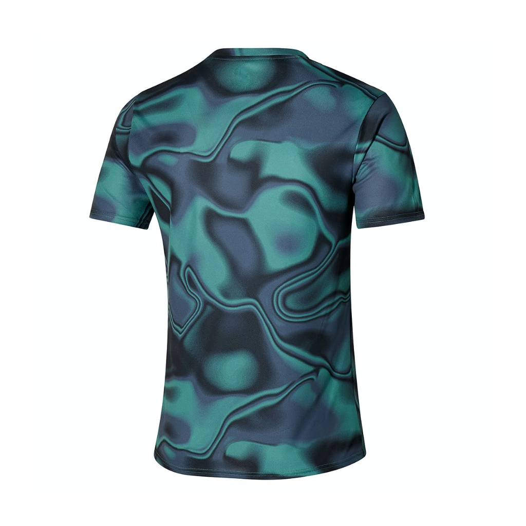 Men's Mizuno Core Graphic Tee J2GAA510 93 Mineral Blue/Black at the Run Hub