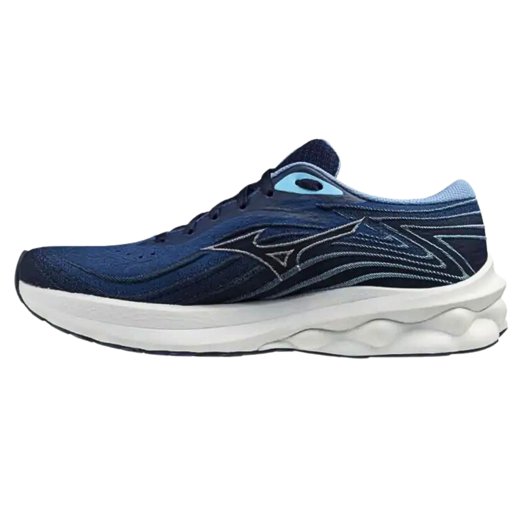 Mizuno Men's Wave Skyrise 5 Neutral Running Shoe | Classic Blue /Plein Air/River Blue | J1GC240951 | The Run Hub