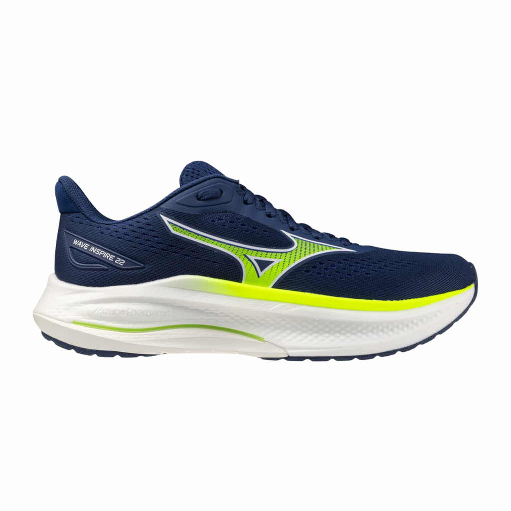 Mizuno Wave Inspire 22 | Estate Blue, Lightning Yellow & Lightning Yellow  | The Run Hub