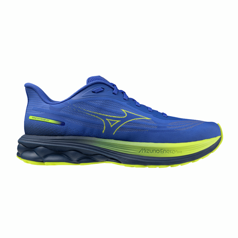Mizuno Wave Skyrise 7 | Dazzling Blue, Fortune Yellow & Estate Blue | The Run Hub