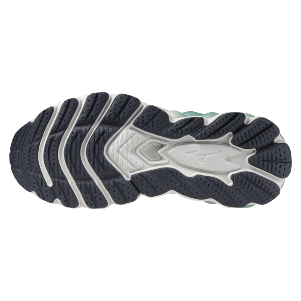 Mizuno Women's Wave Sky 8 Neutral Running Shoe | India Ink/Neo Silver/Dusty Jade Green | J1GD240225 | The Run Hub