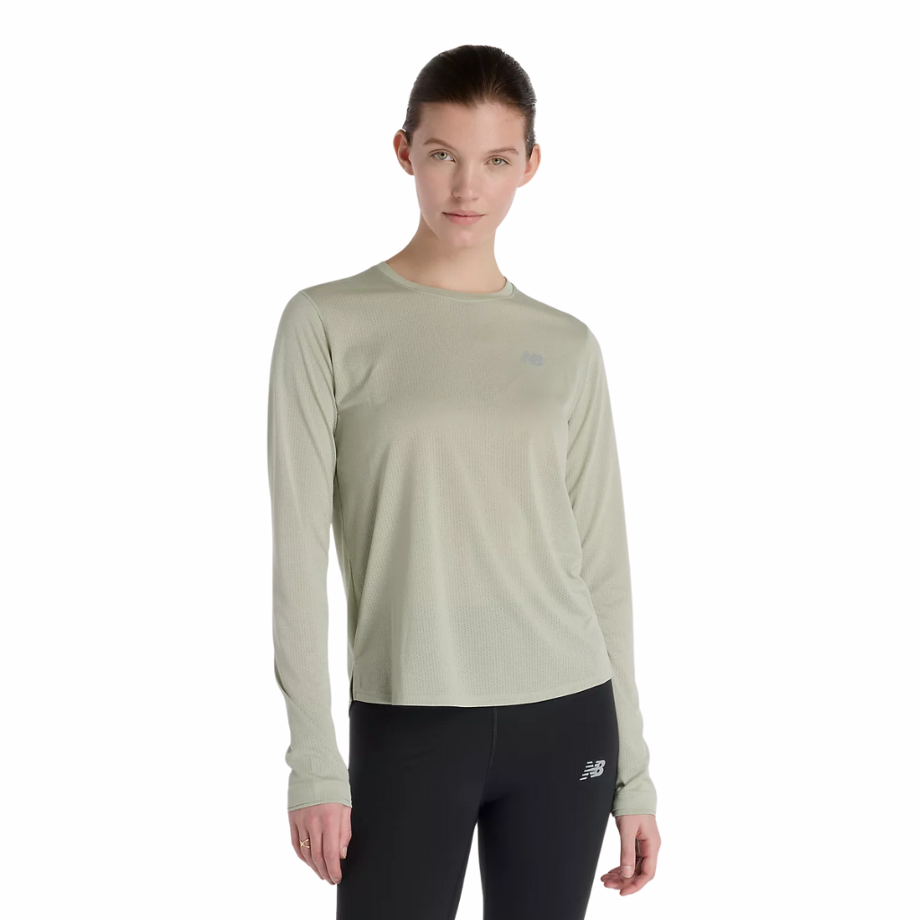 Women's New Balance Athletics Long Sleeve Light Green The Run Hub