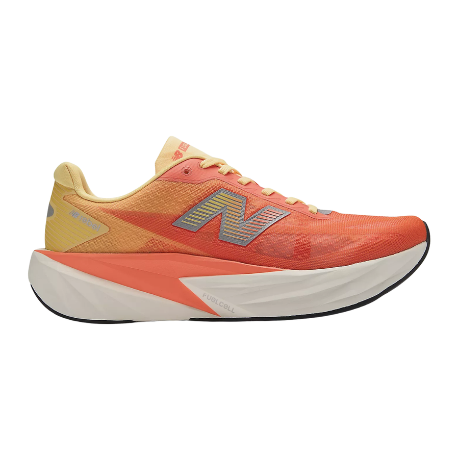 New Balance FuelCell Rebel v5 | Tangerine Heat with Silver Metallic | The Run Hub