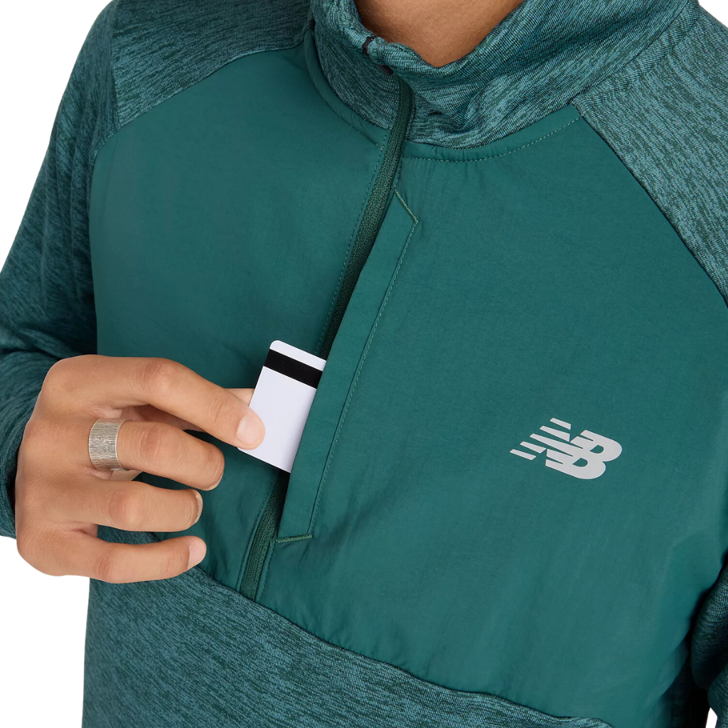 New Balance Men's Athletics Heat Grid 1/2 Zip | New Spruce | MT43204NUS | The Run Hub