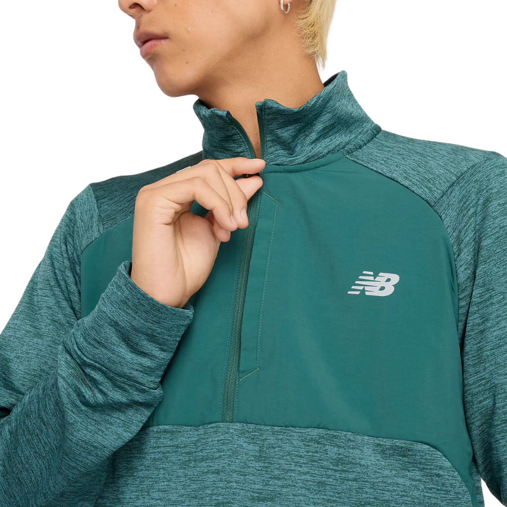 New Balance Men's Athletics Heat Grid 1/2 Zip | New Spruce | MT43204NUS | The Run Hub