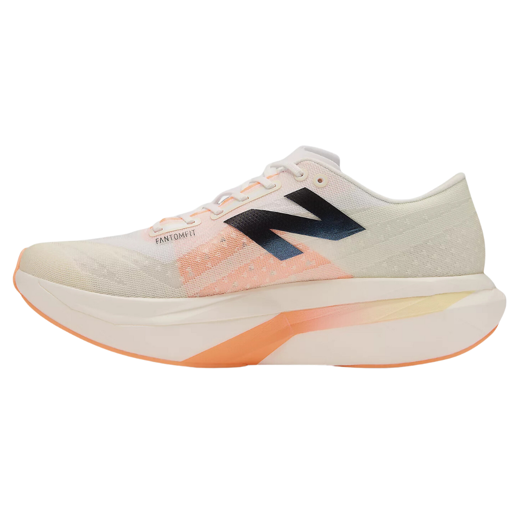 New Balance Men's FuelCell SuperComp Elite v4 Racing Shoe | White with Angora and Hot Mango | MRCELCW4 | The Run Hub