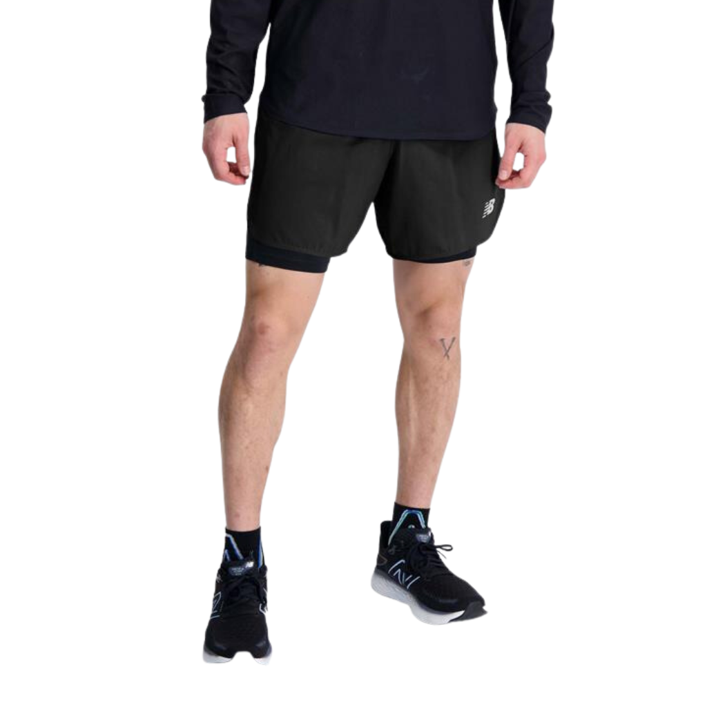 Men s New Balance Q Speed 6 2in1 Short MS33282 Black The Run Hub