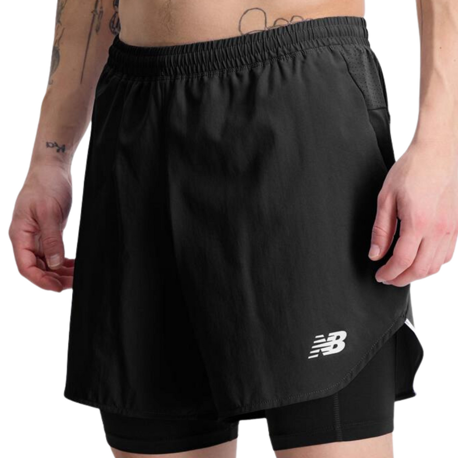Men s New Balance Q Speed 6 2in1 Short MS33282 Black The Run Hub