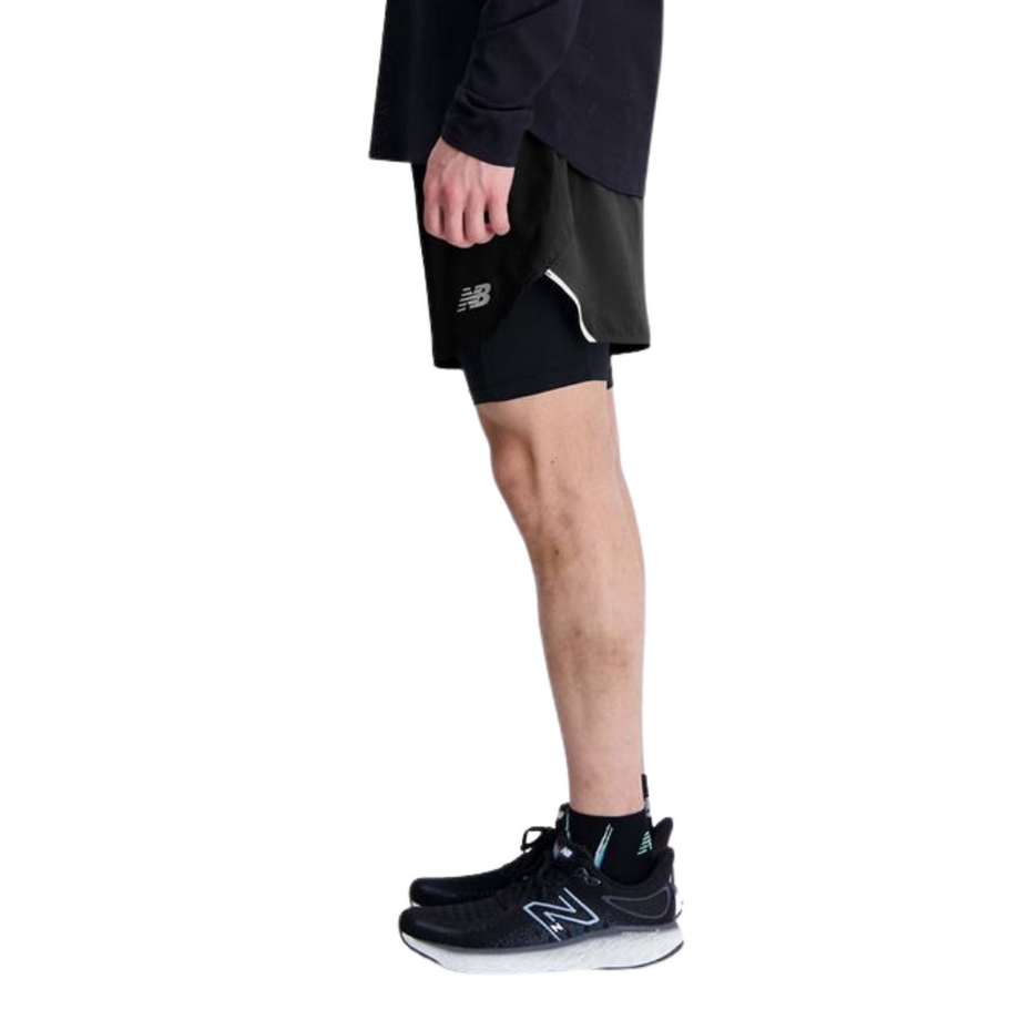 Men s New Balance Q Speed 6 2in1 Short MS33282 Black The Run Hub