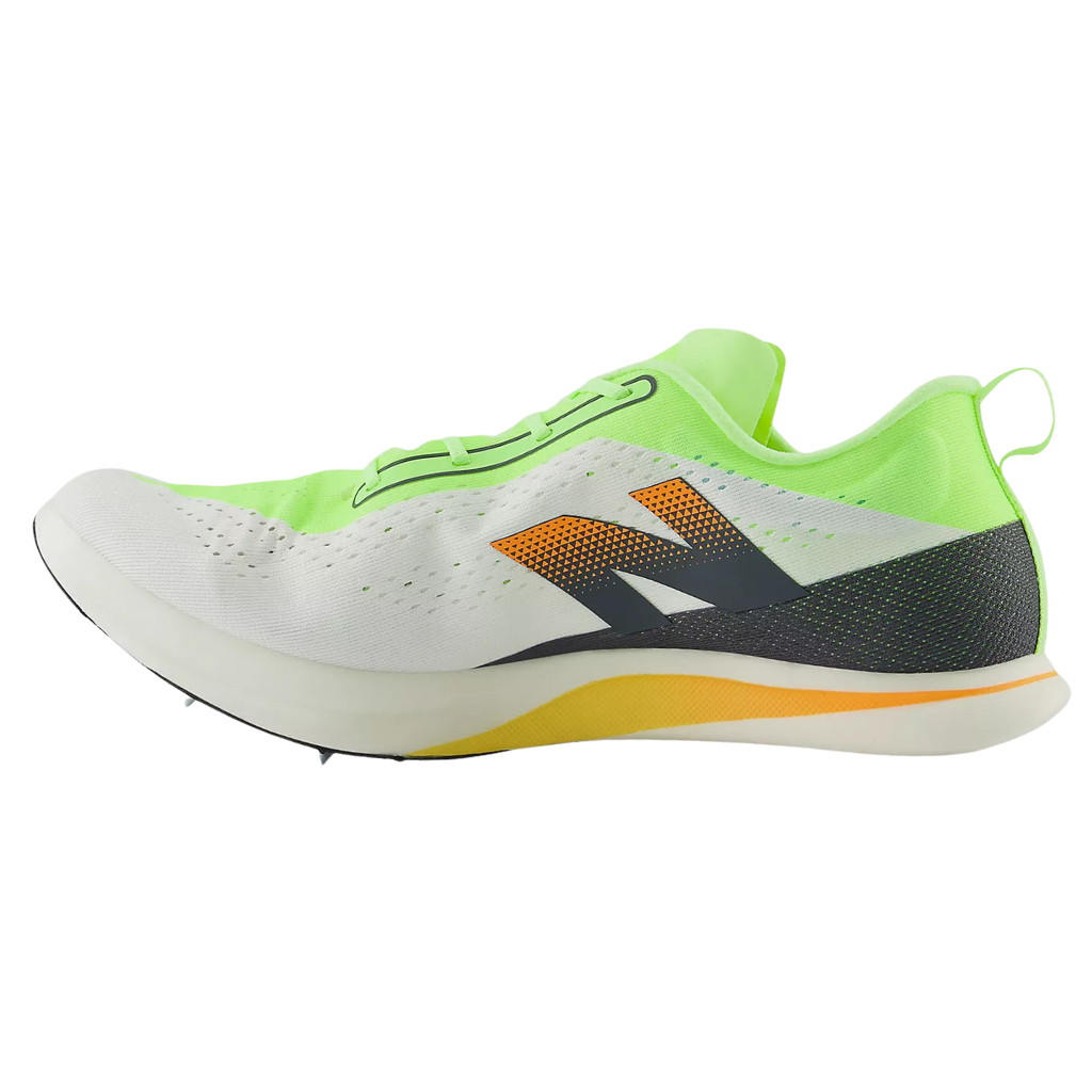 New Balance Unisex FuelCell SuperComp MDXv3 Track Spikes | White with Bleached Lime Glo and Hot Mango | UNDELRSF | The Run Hub