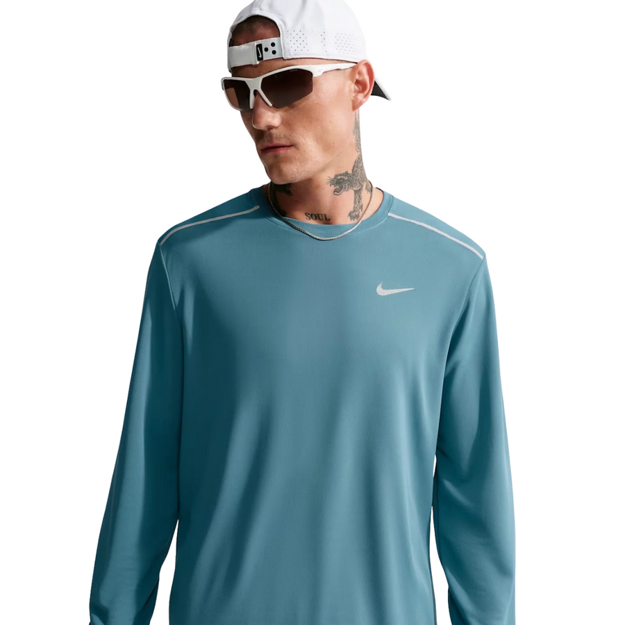 Nike Miler Dri-FIT Long-Sleeve Running Top | Smoky Blue | The Run Hub