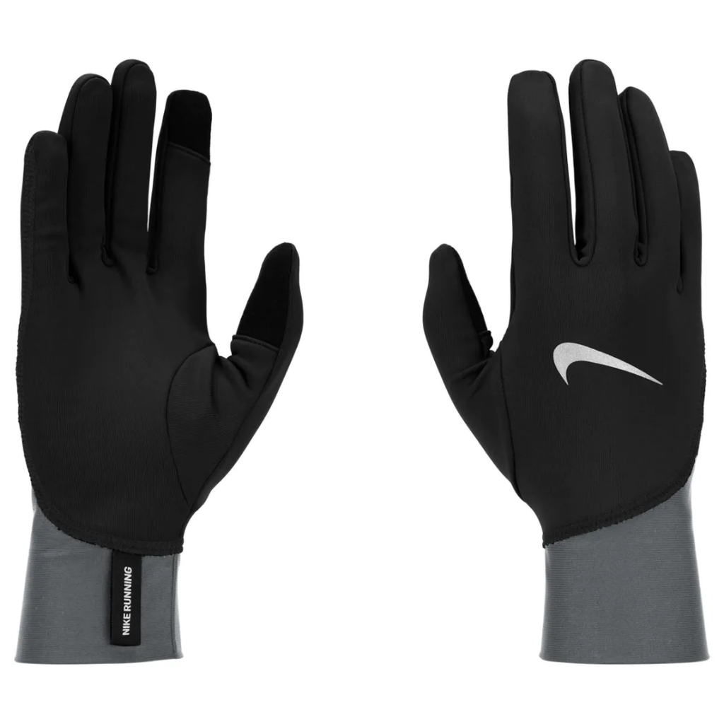 Nike Pacer Midweight Running Gloves | Black, Smoke Grey & Silver | The Run Hub