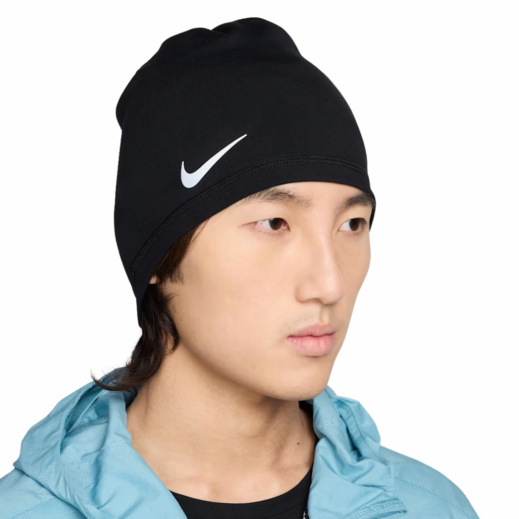 Nike Peak Dri-FIT Uncuffed Beanie | Black & Silver | The Run Hub