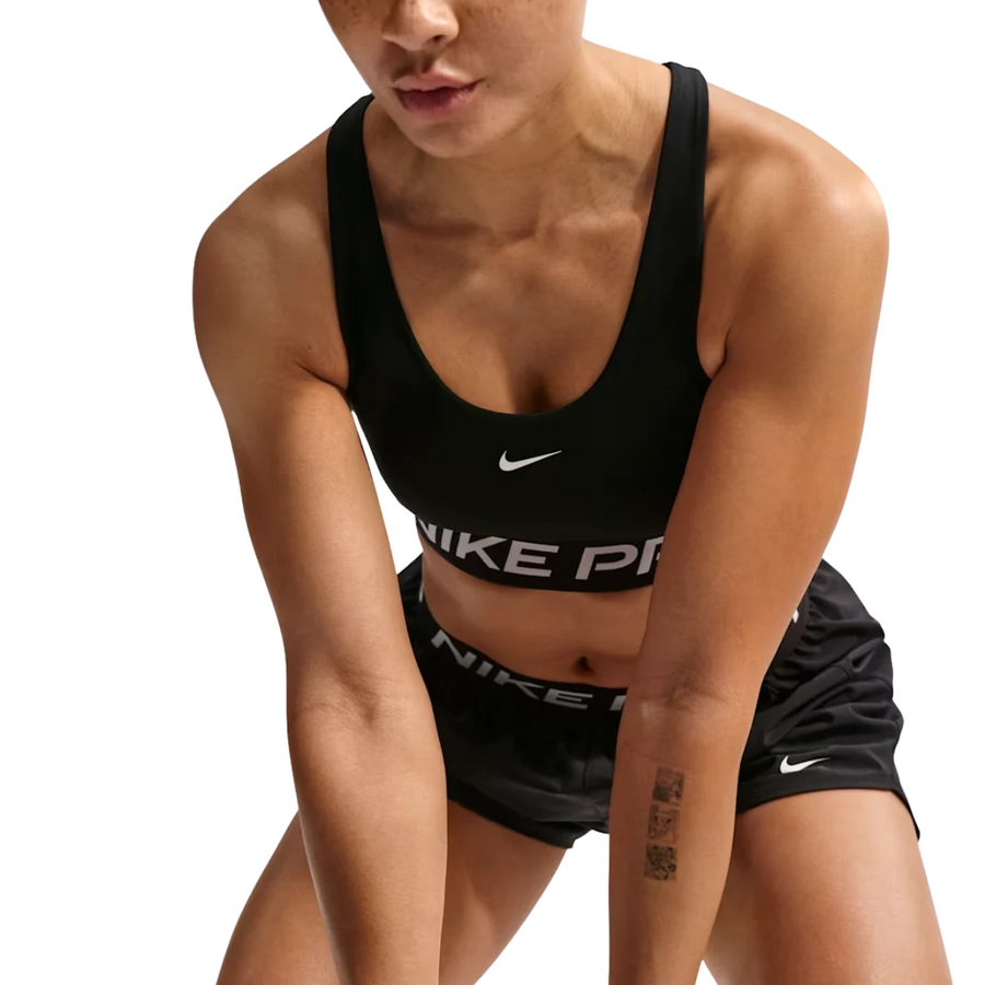 Nike Pro 365 Light-Support Non-Padded Sports Bra | Black & White | The Run Hub