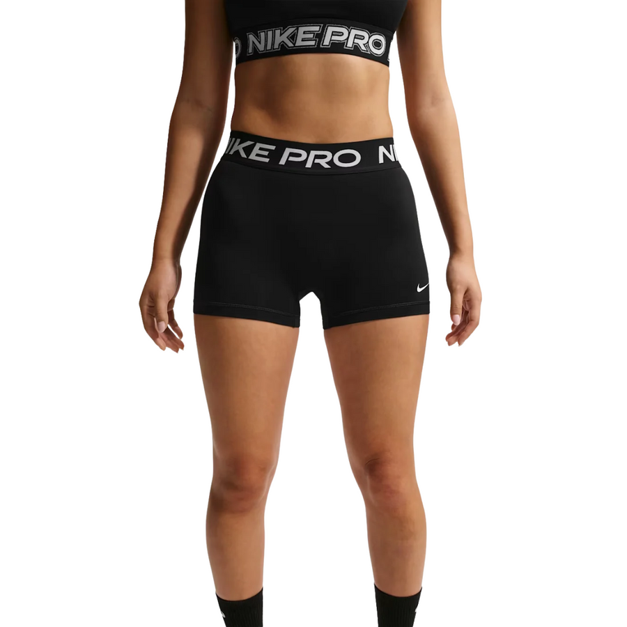 Nike Pro Mid-Rise 7.5cm Biker Shorts | Black & White | The Run Hub