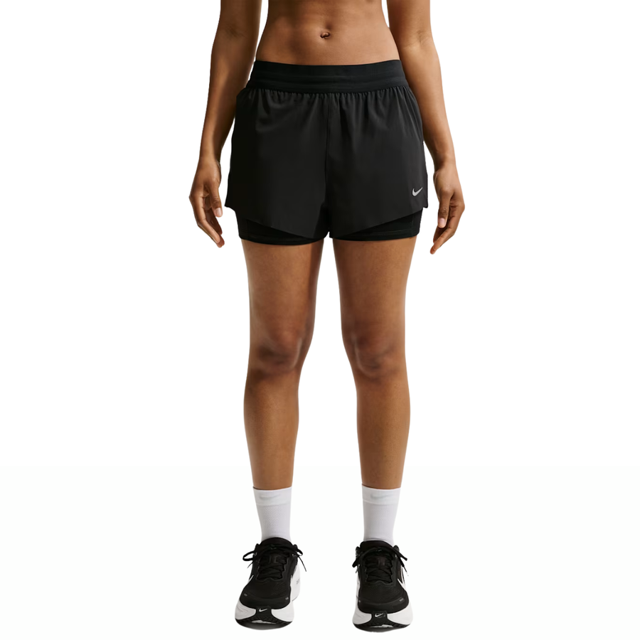 Nike Swift Dri-FIT Mid-Rise 2-in-1 Running Shorts | Black | The Run Hub