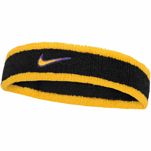 Nike Swoosh Headband | 009 Black/Court Purple/University Gold | The Run Hub