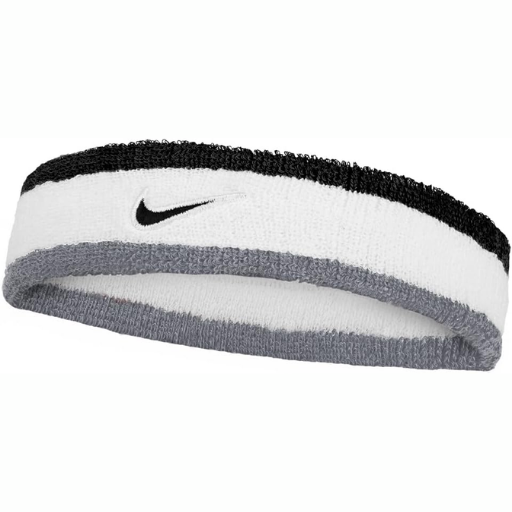 Nike Swoosh Headband | 122 White/Cool Grey/Black | The Run Hub