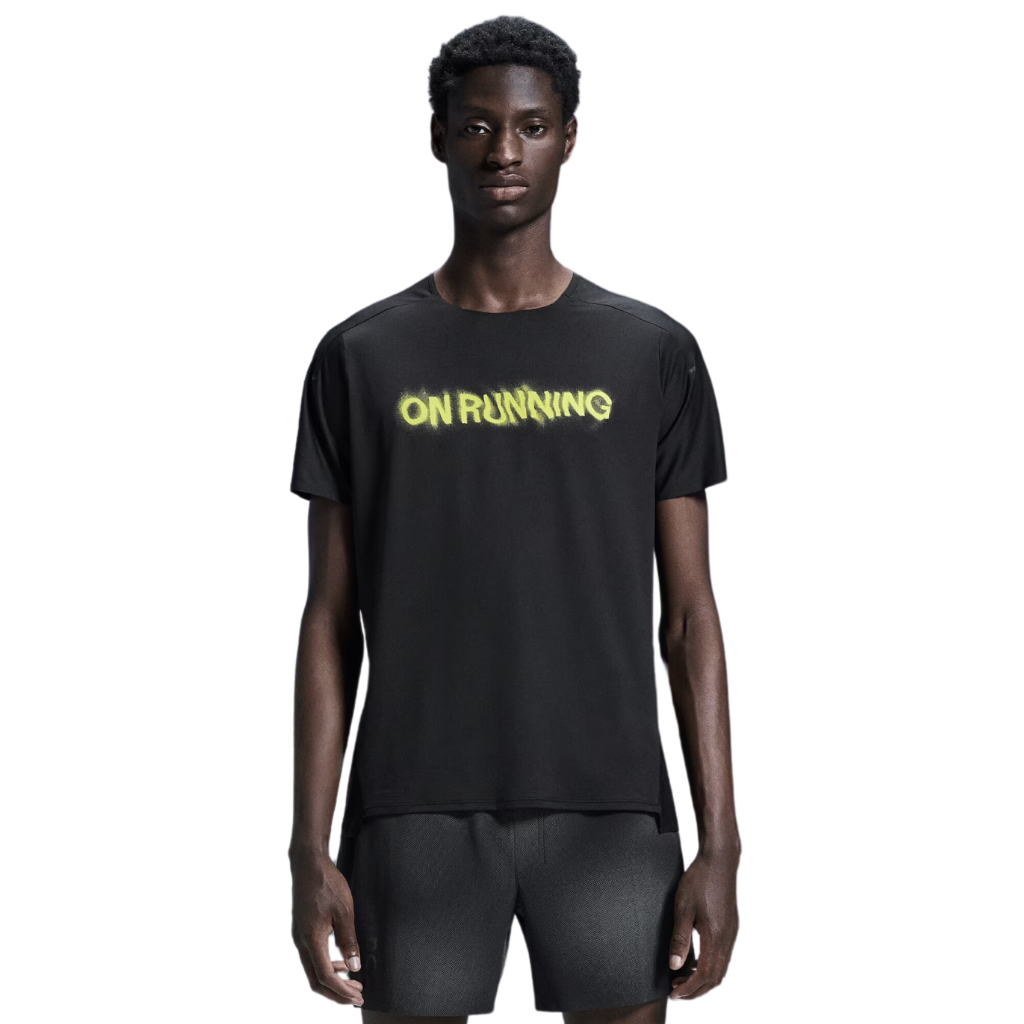 On Running Men's Performance-T Lumos | Black/Yellow | 1ME30200553 | The Run Hub