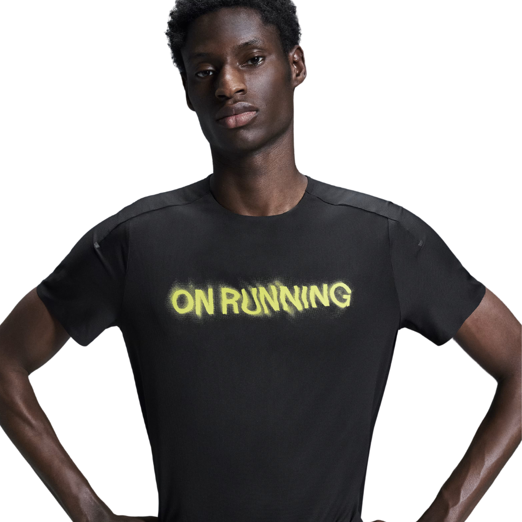 On Running Men's Performance-T Lumos | Black/Yellow | 1ME30200553 | The Run Hub