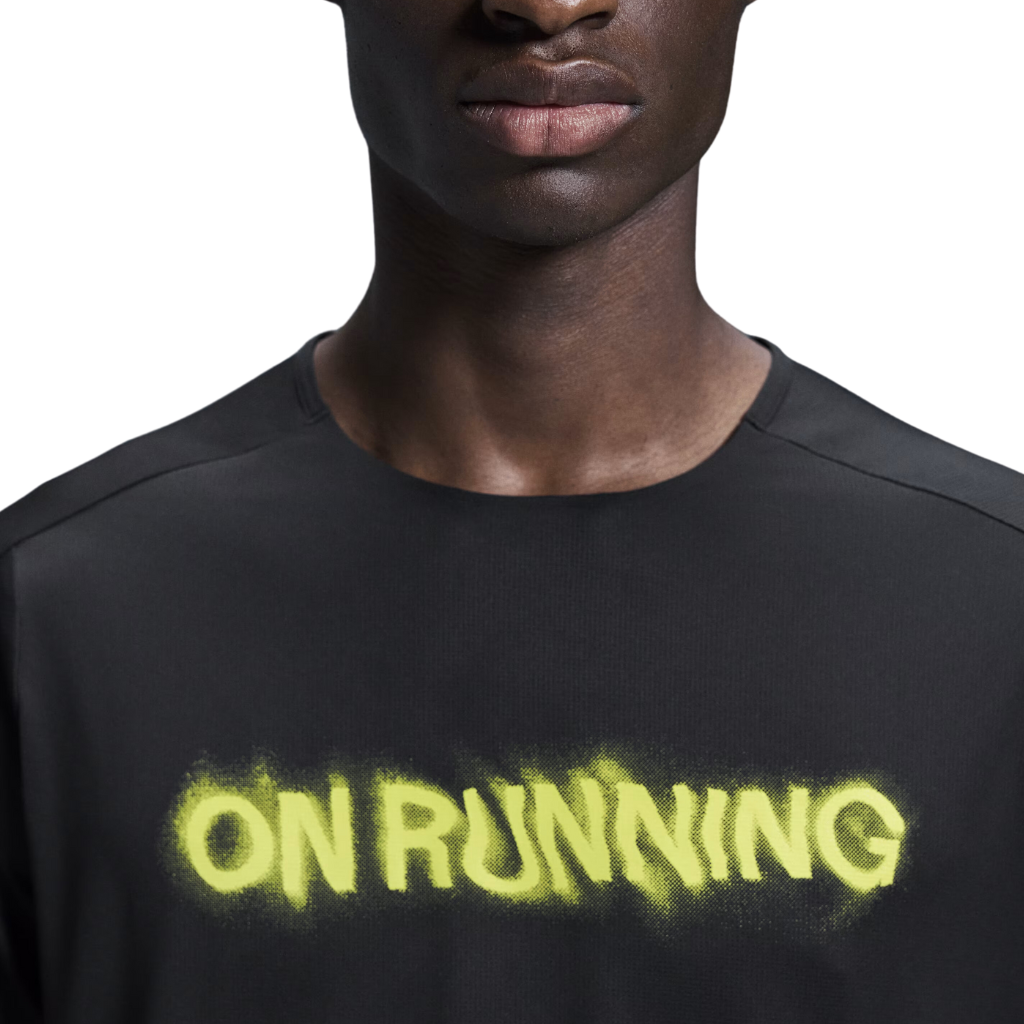 On Running Men's Performance-T Lumos | Black/Yellow | 1ME30200553 | The Run Hub