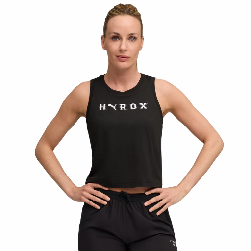 Puma x Hyrox Cloudspun Thermo Adapt Crop Tank | Puma Black | The Run Hub