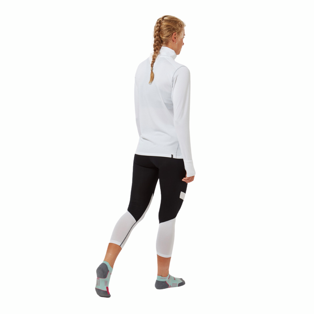 RonHill Tech Revive Crop Tights | Black & Bright White | The Run Hub