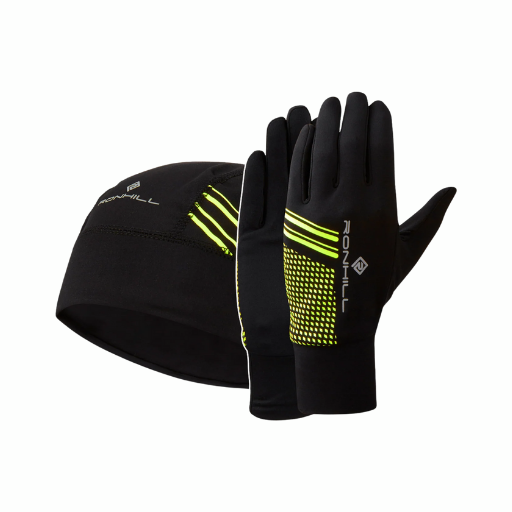 Ronhill Beanie and Glove Set | Black | The Run Hub