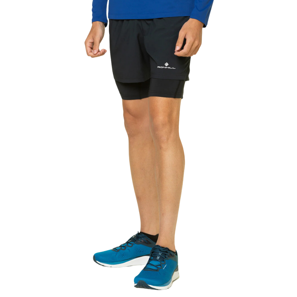 Ronhill Men's Core Twin Short | All Black | RH-007408 | The Run Hub