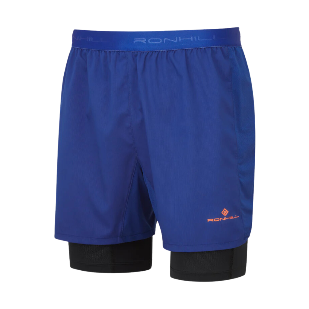 Ronhill Men's Tech 5" Twin Short | Ocean/Black R596 | The Run Hub