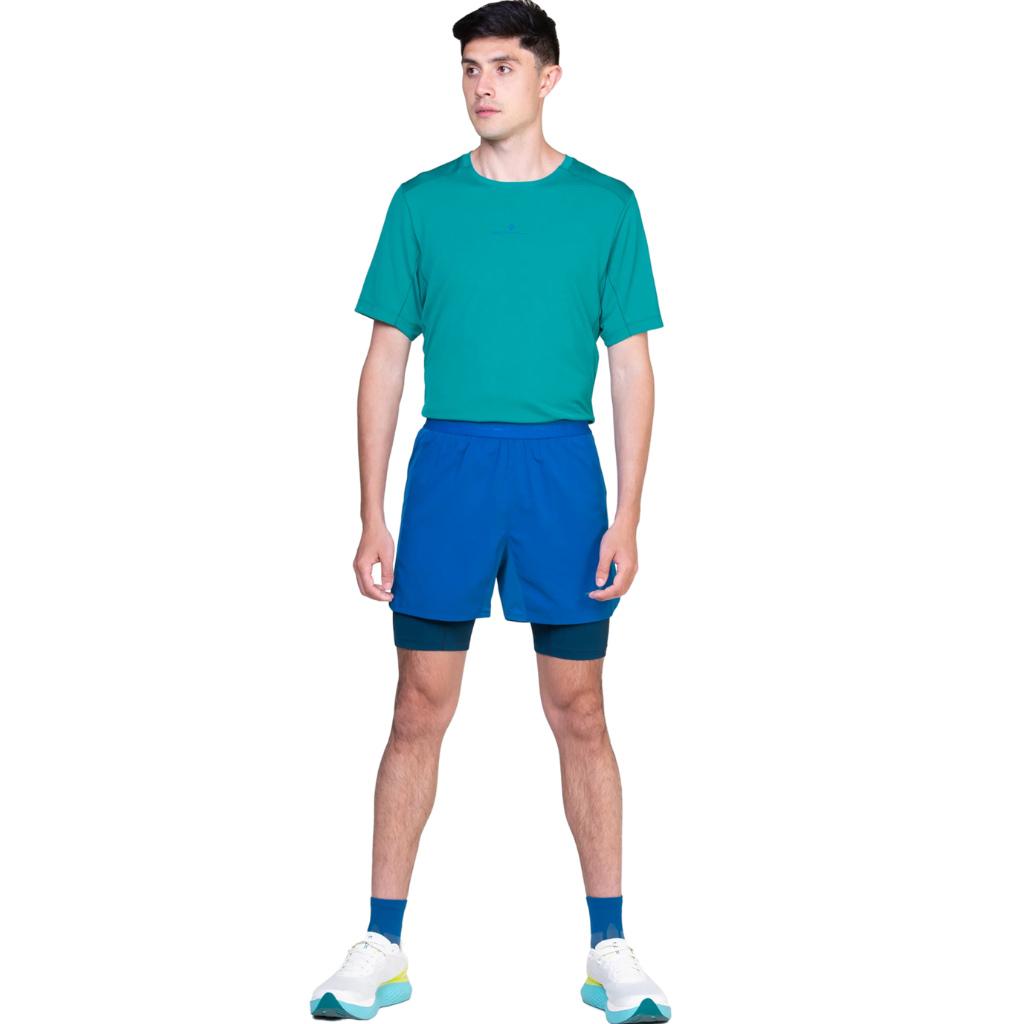 Ronhill Men's Tech 5" Twin Short |RH-007280 |Seafaring/Dark Navy | The Run Hub