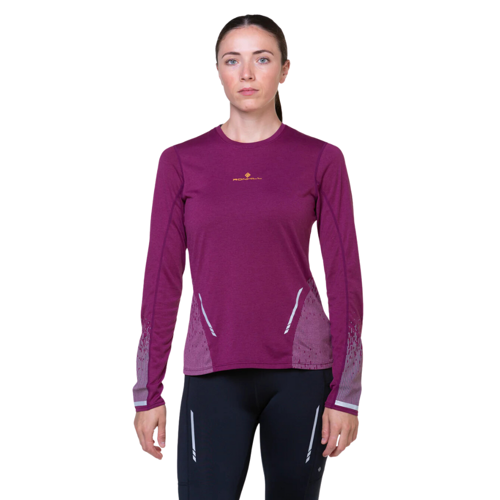 Women's Ronhill Reflect Long Sleeve Tee Blackcurrant/Reflect