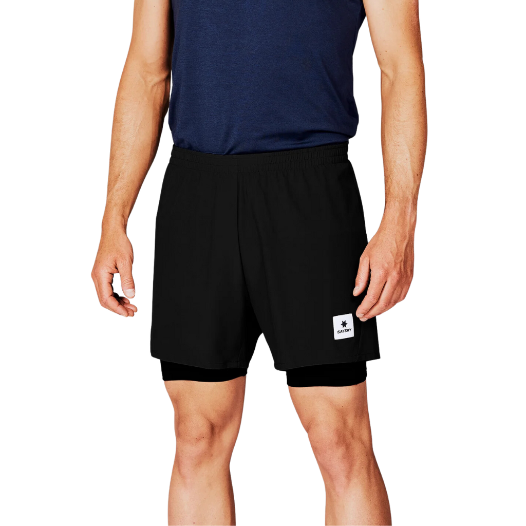 SAYSKY Men's 2 in 1 Pace Shorts | Black | XMRSH20c901 | The Run Hub