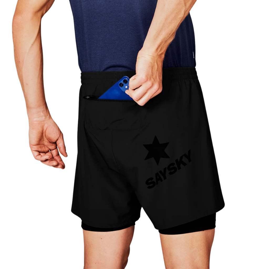 SAYSKY Men's 2 in 1 Pace Shorts | Black | XMRSH20c901 | The Run Hub