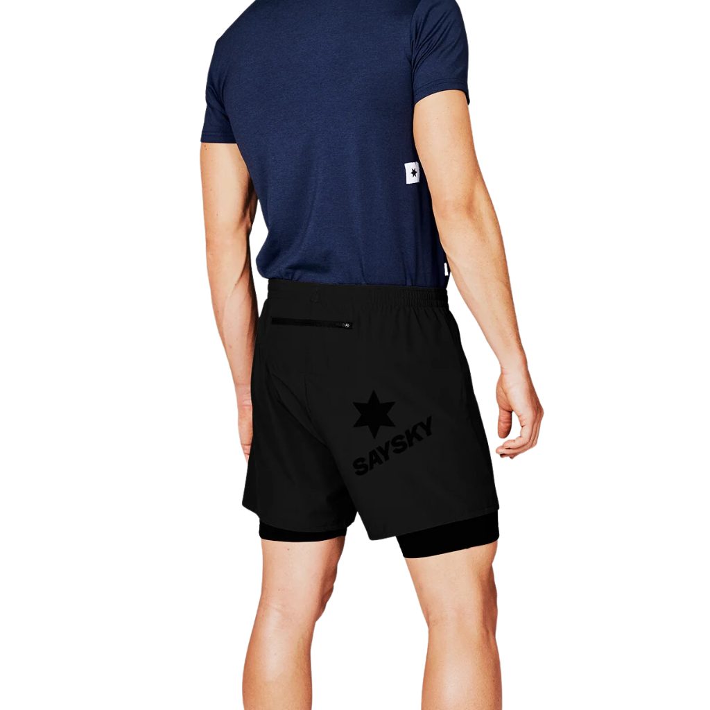 SAYSKY Men's 2 in 1 Pace Shorts | Black | XMRSH20c901 | The Run Hub