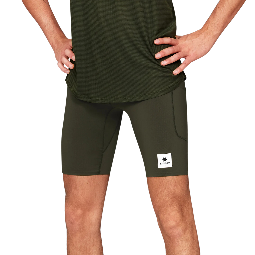 SAYSKY Men's Combat+ Short Tights 9" | Green | XMRST31c301 | The Run Hub