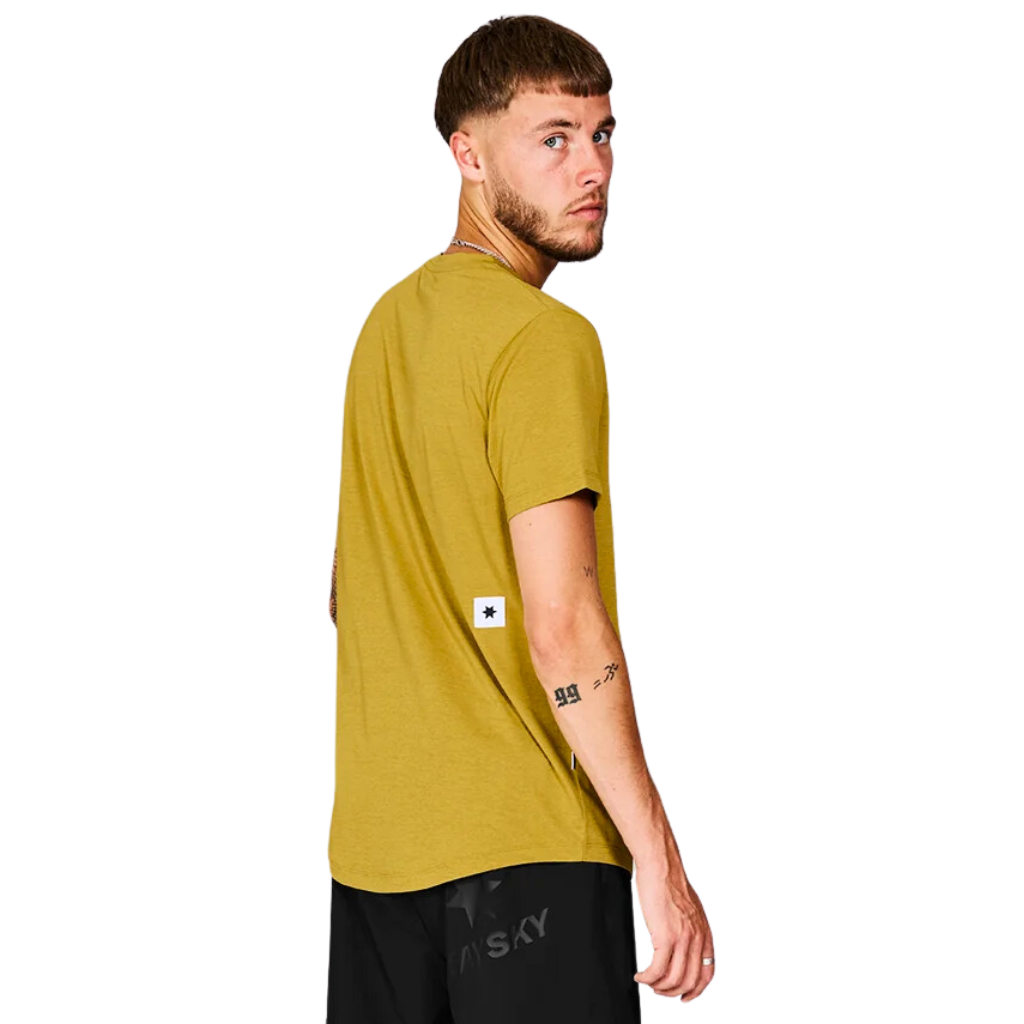 SAYSKY Men's Logo Combat T-Shirt | Yellow Melange | MMRSS30c4006 | The Run Hub