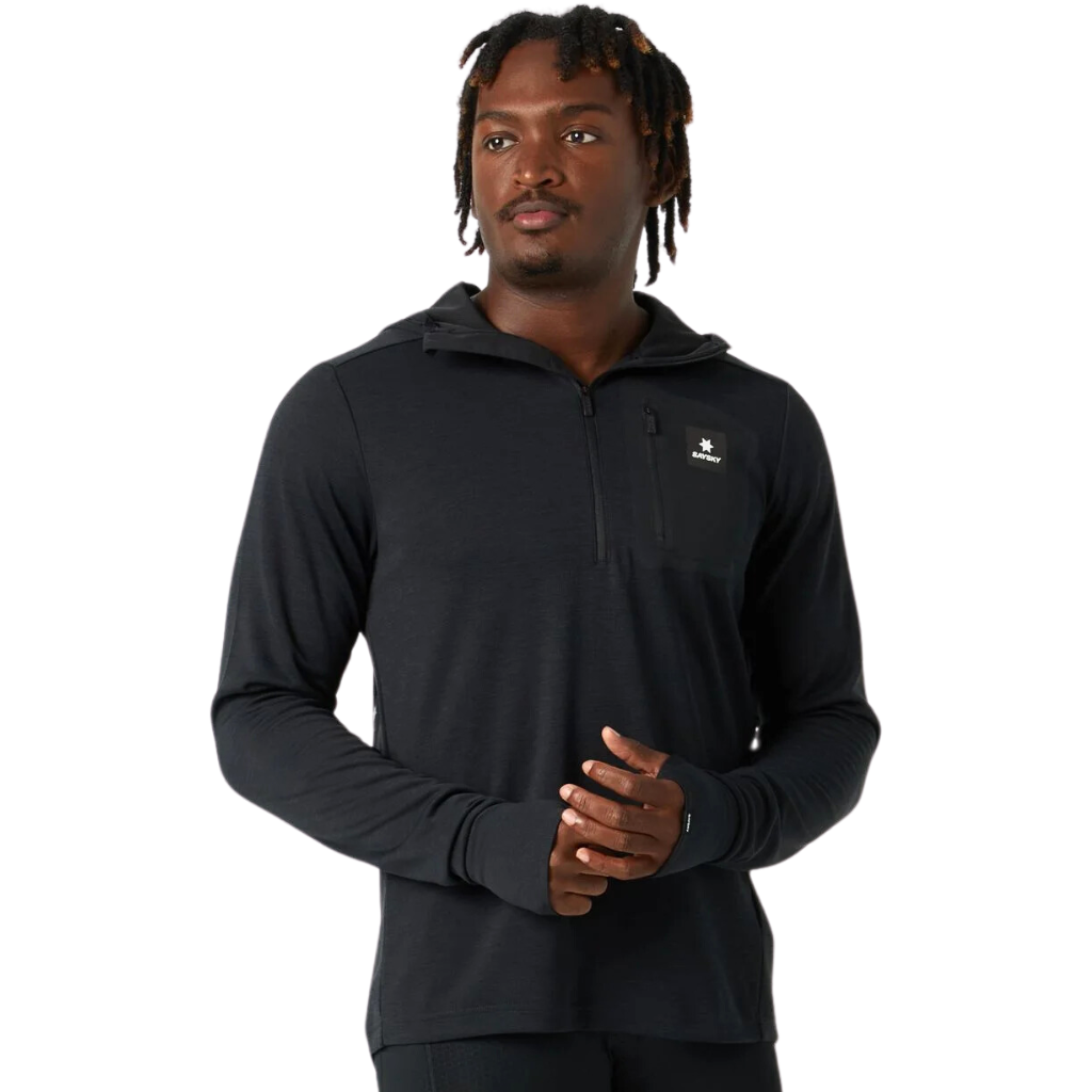 Saysky Men's Pace Half Zip Hoodie Black The Run Hub